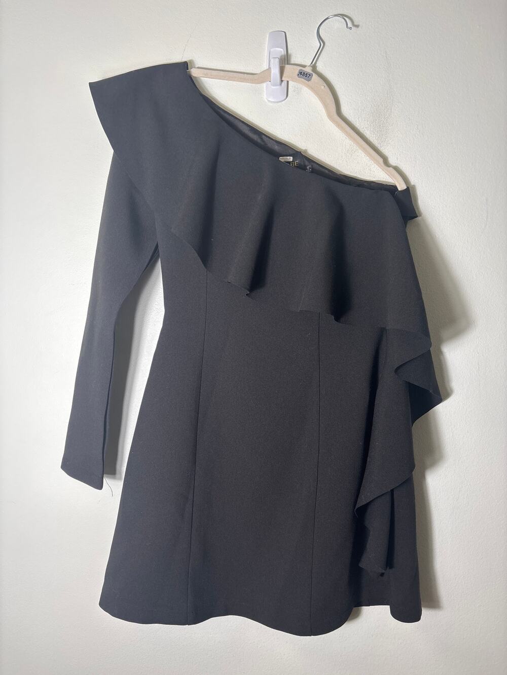 DO+Be Black One Shoulder cocktail Dress Sz S
